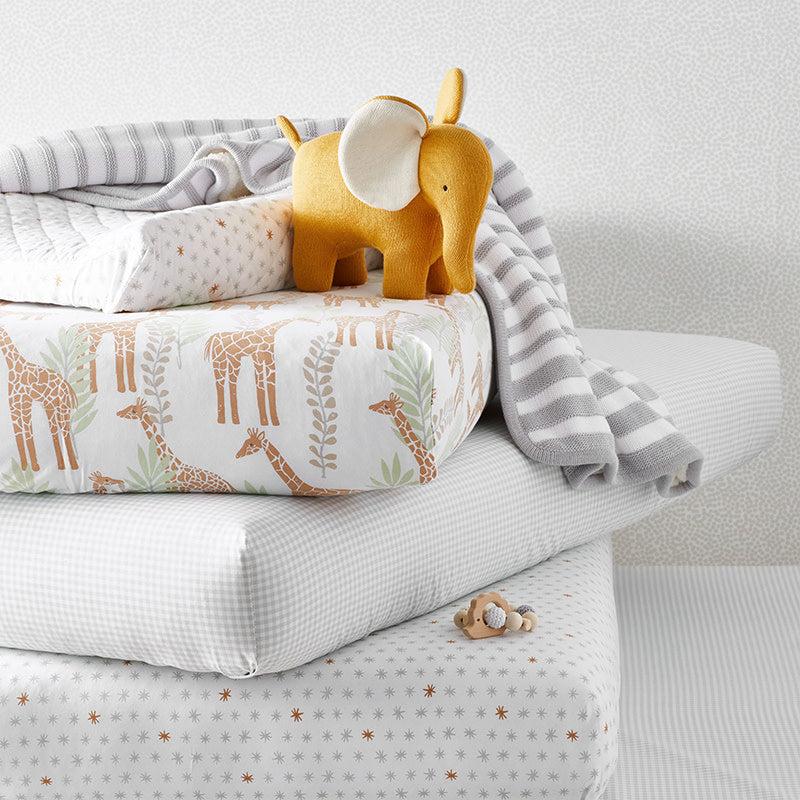 Stripe Knit Baby Blanket - Gray