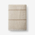 Narrow Stripe Reversible Cotton Bath Towel - Taupe