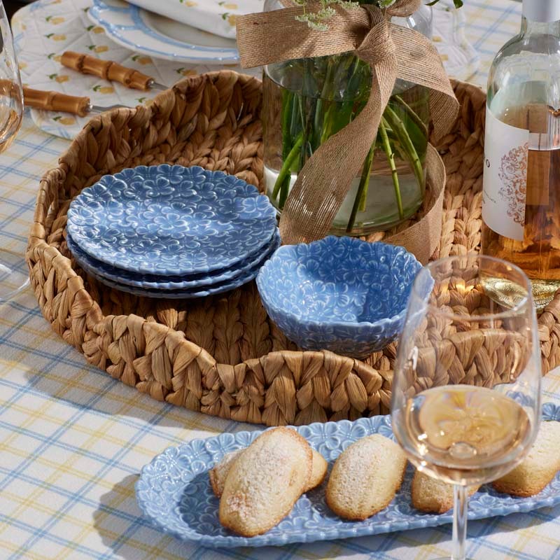 Hydrangea Appetizer Plates, Set of 4 - Blue