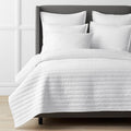 Premium Smooth Wrinkle-Free Sateen Quilted Coverlet - White, Queen