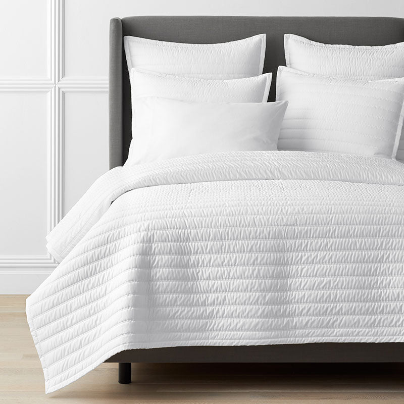Premium Smooth Wrinkle-Free Sateen Quilted Coverlet - White, King/Cal King