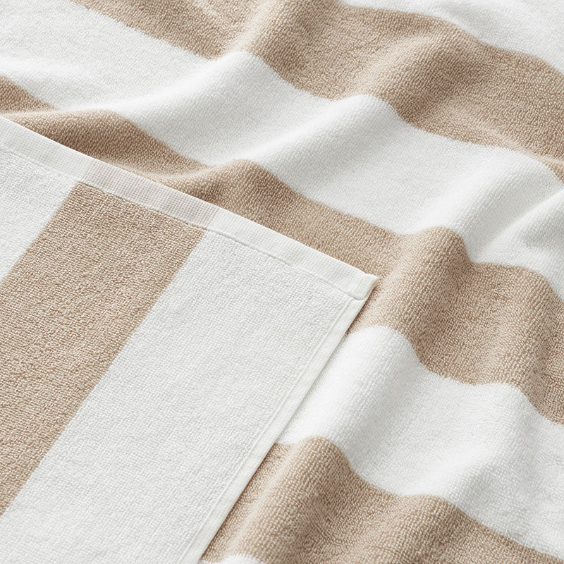 Classic Cabana Stripe Beach Towel - Taupe