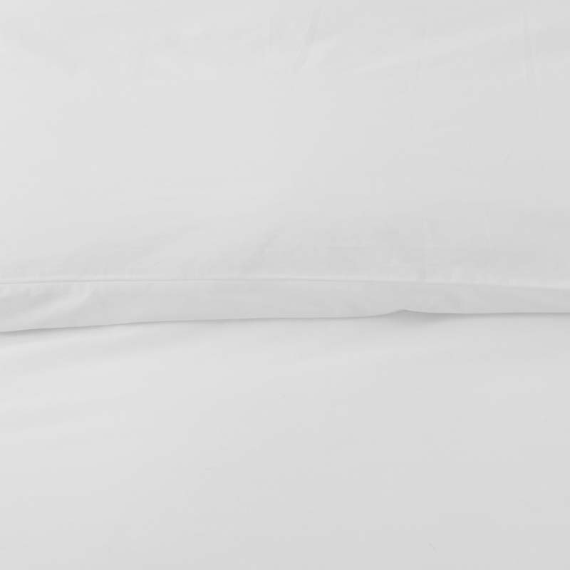 Solid Garment Washed Cotton Percale Fitted Bed Sheet - White, Full