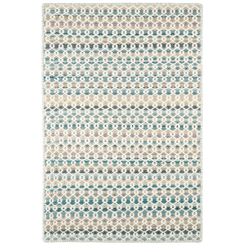 Poppy Handwoven Wool Rug -  Blue, 2' x 3'