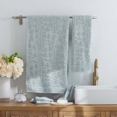 Floral Jacquard Bath Towel - Light Seaspray