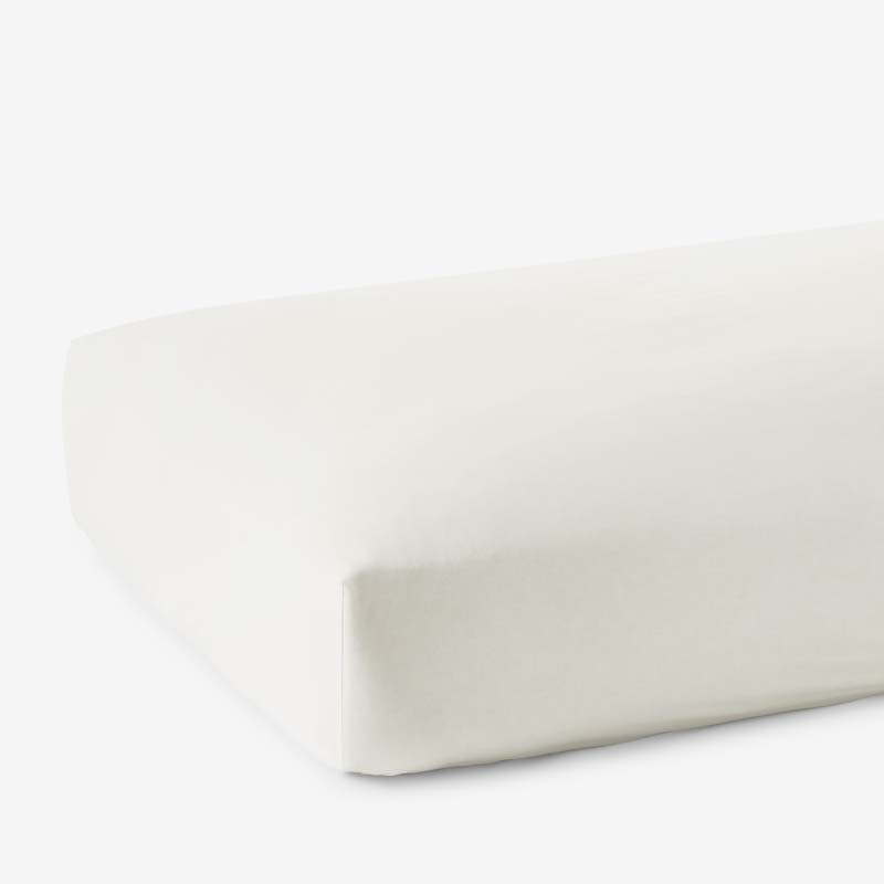 Luxe Smooth Egyptian Cotton Sateen Fitted Bed Sheet - Cream, Cal. King