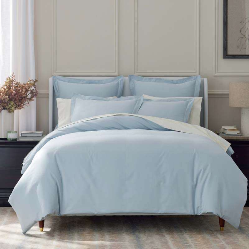 Luxe Smooth Egyptian Cotton Sateen Fitted Bed Sheet - Sky Blue, Cal. King