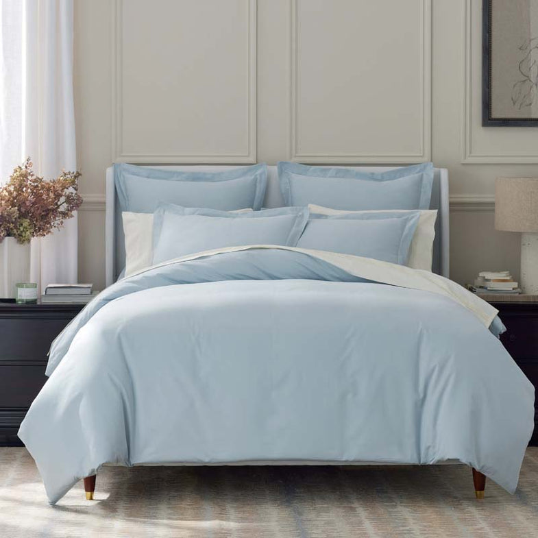 Luxe Smooth Egyptian Cotton Sateen Fitted Bed Sheet - Sky Blue, Cal. King