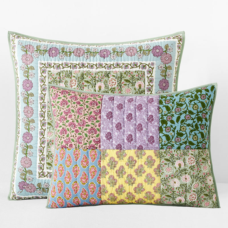 Rasha Patchwork Quilted Sham - Multi, Euro
