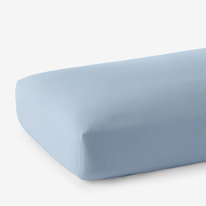 Classic Ultra-Cozy Cotton Velvet Flannel Fitted Bed Sheet - Powder Blue, King