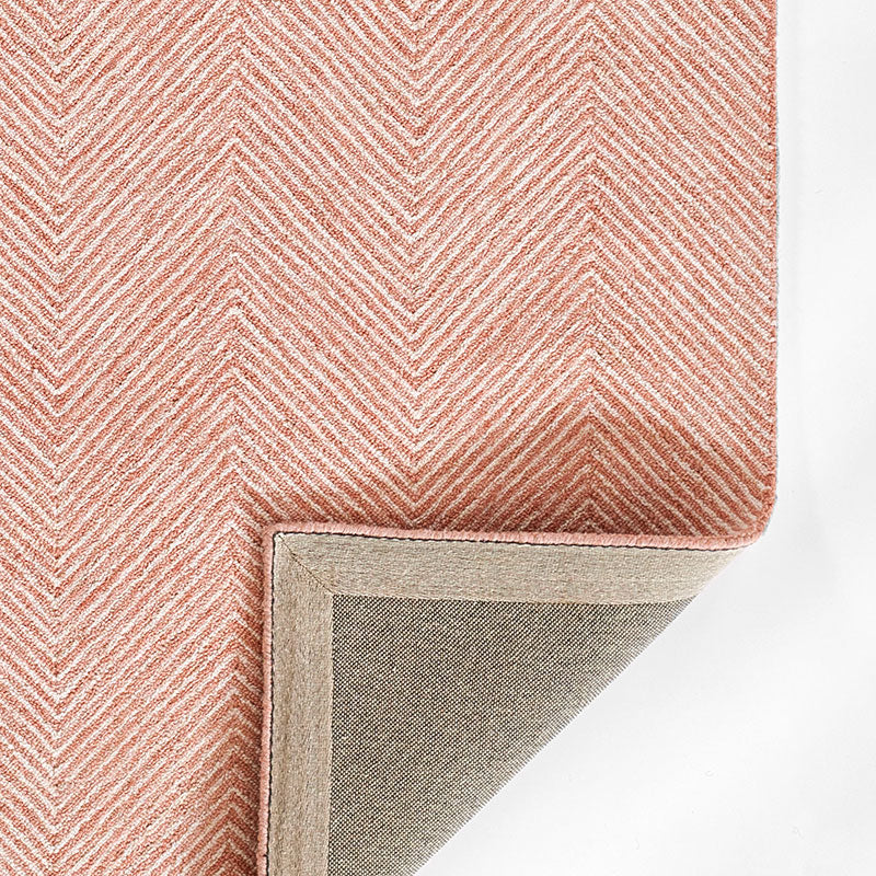 Herringbone Hand Tufted Wool Rug - Pink, 8' x 10'