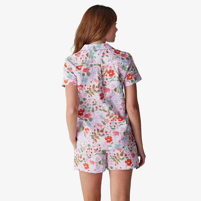 Poplin Women's Shorts Set - Strawberry Fields, XXL