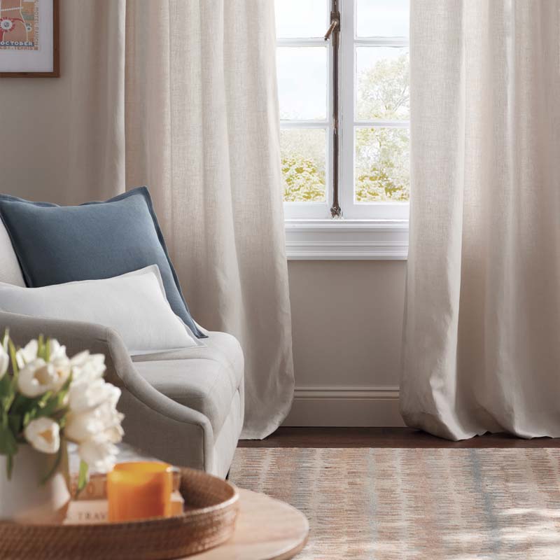 Linen Decorative Square Pillow Cover - White,  24 in. x 24 in.