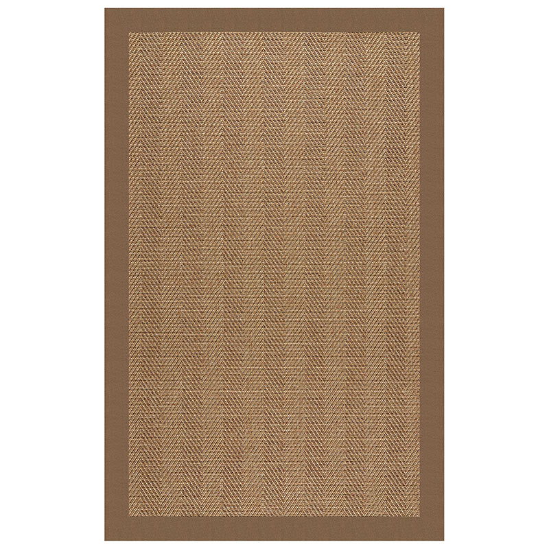 Sunbrella Herringbone Bordered Indoor/Outdoor Rug -  Cocoa, 2' x 3'