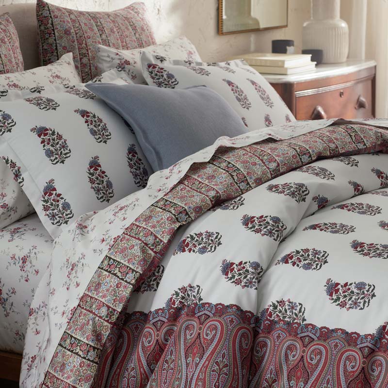 Aadrika Reversible Premium Smooth Sateen Duvet Cover - Burgundy, Full/Queen