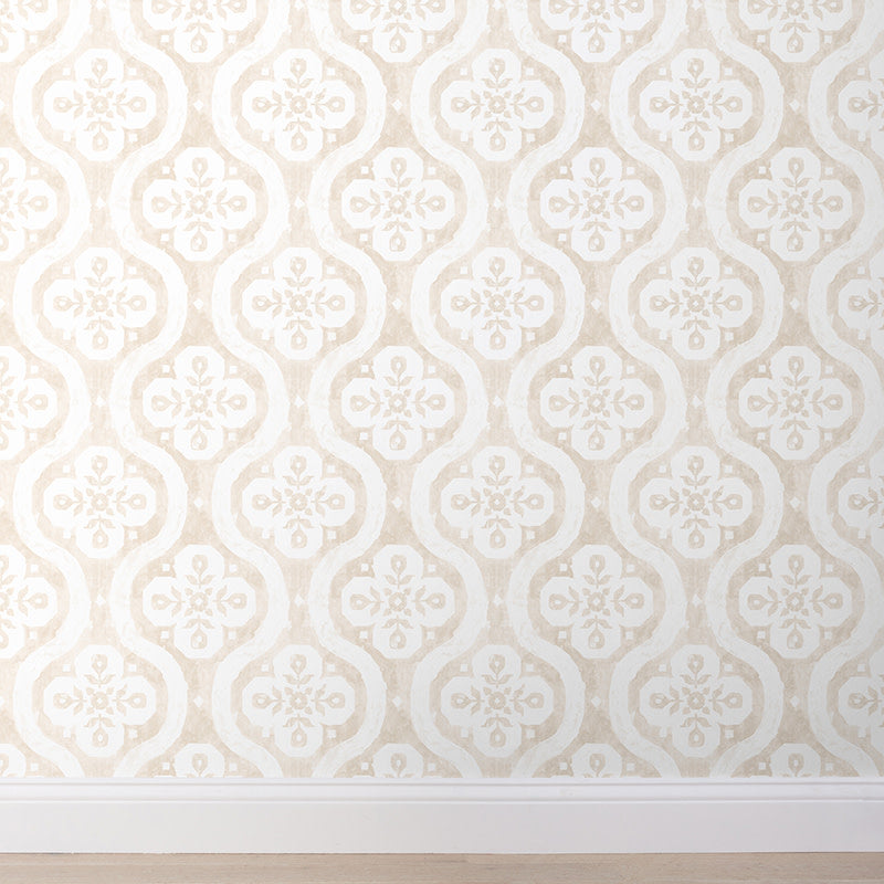 Chateau Traditional Wallpaper - Linen, Swatch