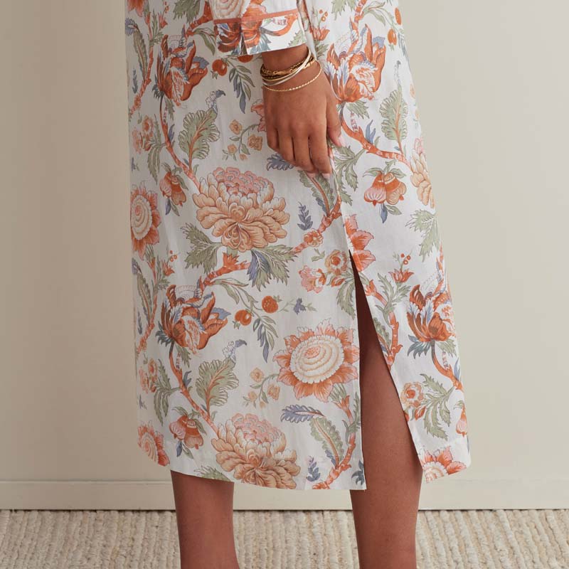 Printed Voile Women's Caftan - Wild Bloom, XS