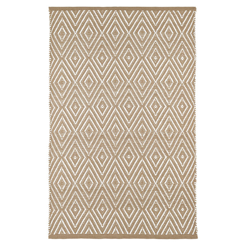 Diamond Handwoven Indoor/Outdoor Rug - Khaki, 6' x 9'