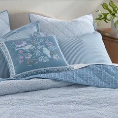 Tira Geo Reversible Quilt - Blue, King/Cal. King