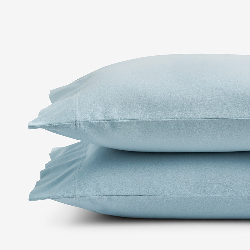 Luxe Ultra-Cozy Cotton Velvet Flannel Pillowcase Set Cloud Blue, King