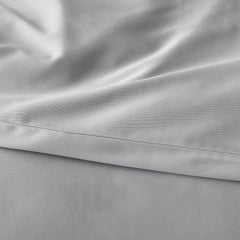 Premium Smooth Supima® Cotton Wrinkle-Free Sateen Flat Bed Sheet - Light Gray, Deep Pocket Queen