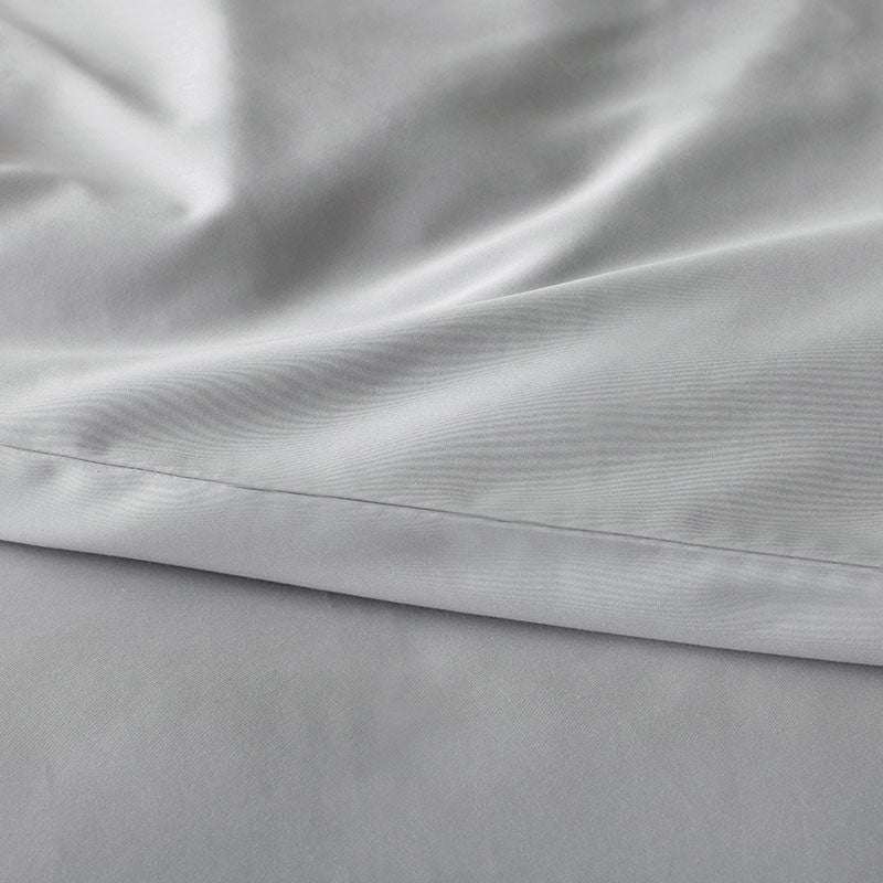 Premium Smooth Supima® Cotton Wrinkle-Free Sateen Duvet Cover - Light Gray, Full/Queen