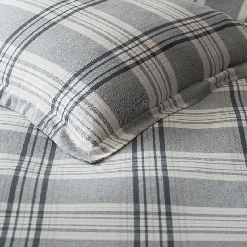 Classic Plaid Ultra-Cozy Cotton Velvet Flannel Sham - Walter, Euro