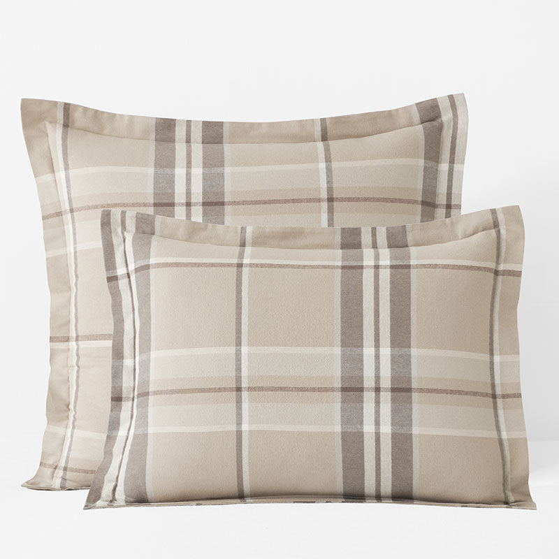 Classic Plaid Ultra-Cozy Cotton Velvet Flannel Sham - Brad, Euro