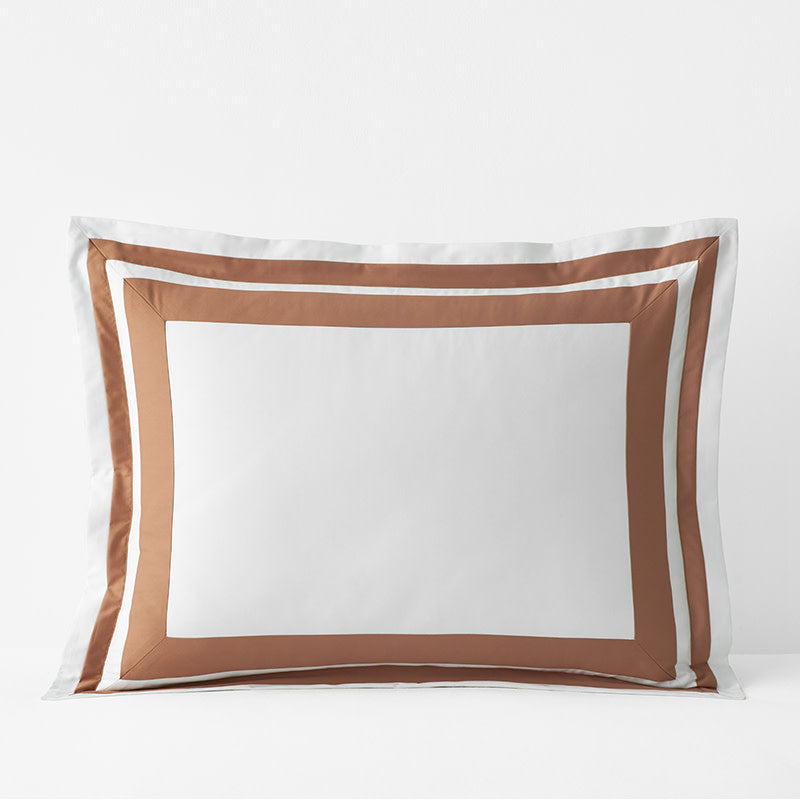 Double Border Classic Smooth Wrinkle-Free Sateen Sham - Caramel, Standard