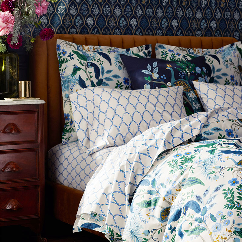 Laurel Classic Smooth Sateen Flat Bed Sheet - Blue, Full