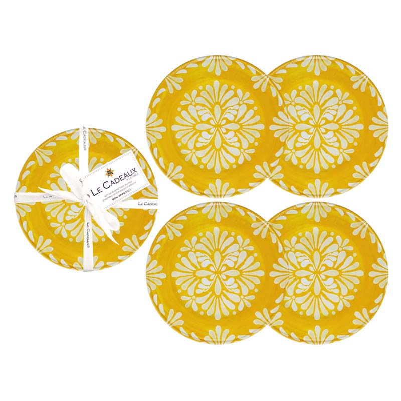 Paloma Appetizer Plates, Set of 4 - Yellow