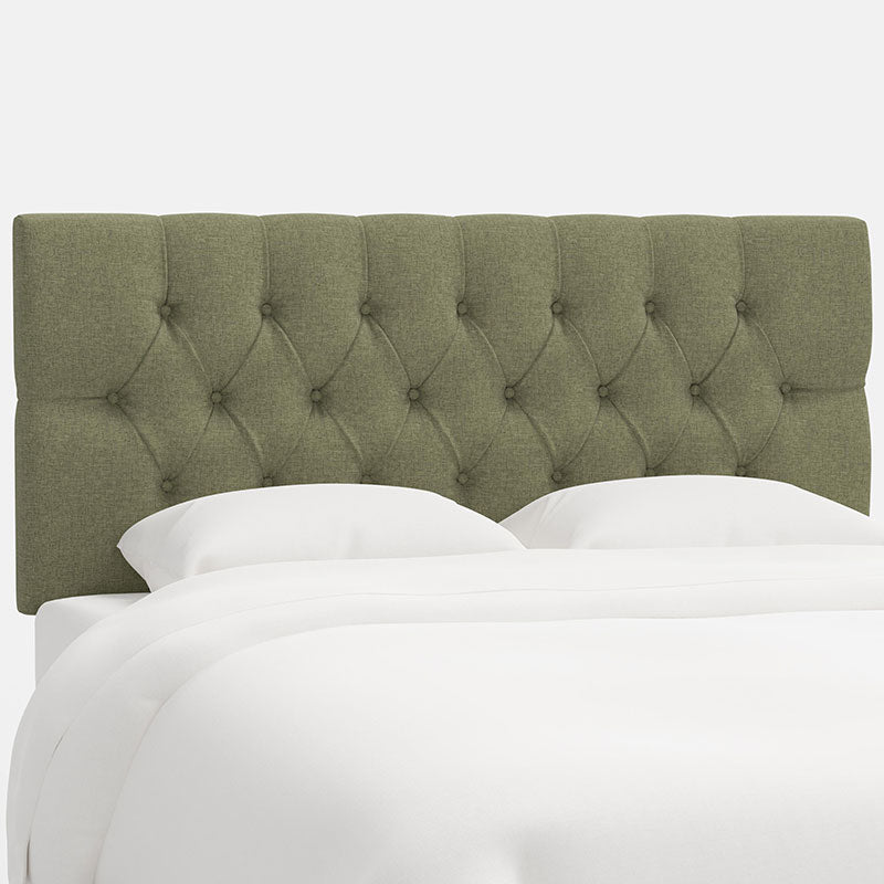 Park Tufted Textured Linen Headboard - Laurel, King