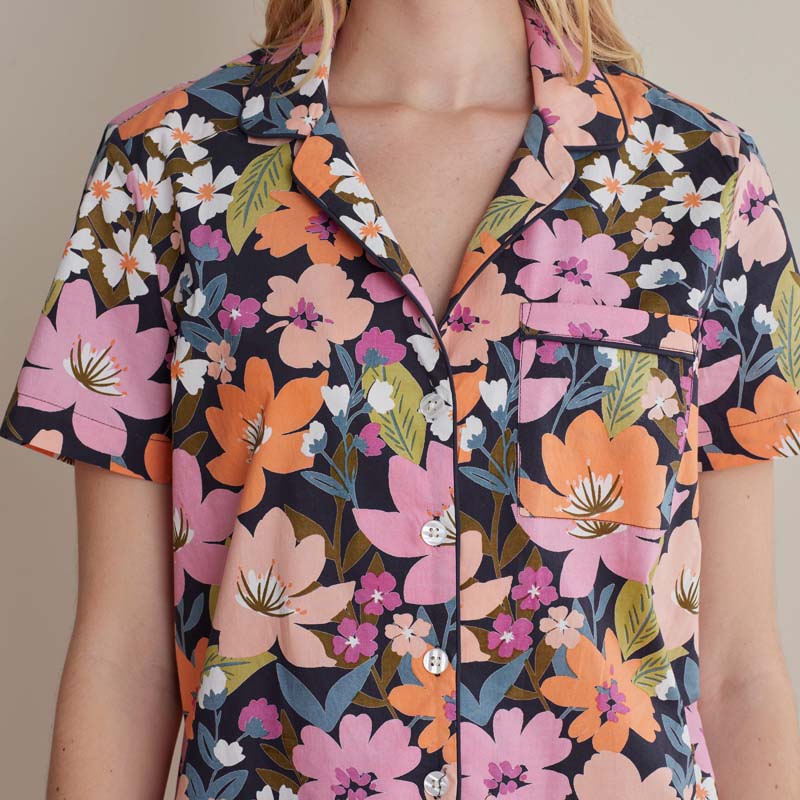 Printed Poplin Women's Shorts Set - Wild Floral, L