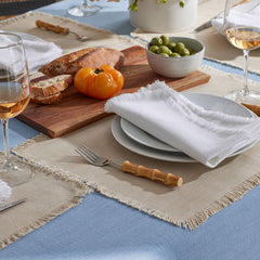 Solid Fringe Napkins, Set of 4 - White
