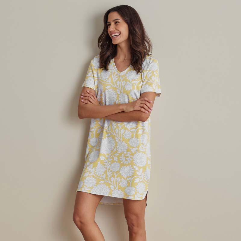 Printed Pima Cotton Women's Nightgown - Avignon, S