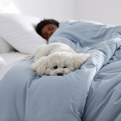 Classic Smooth Rayon Made From Bamboo Sateen Comforter - Blue Horizon, King/Cal King