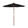 Round Outdoor Patio Umbrella, Wood with Manual Lift - Black, 7.5'