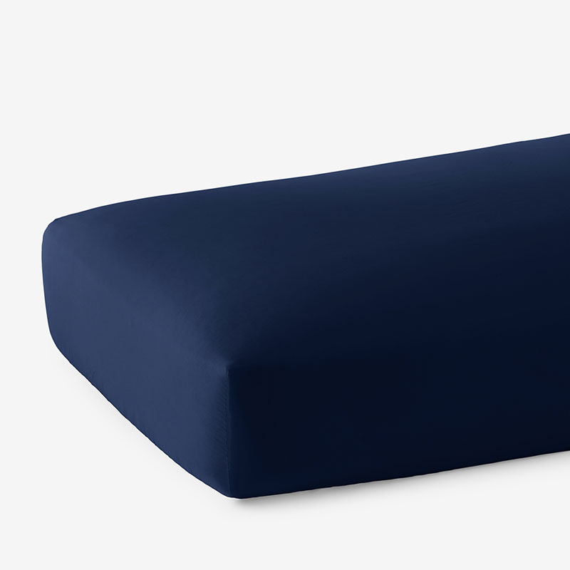 Premium Cool Supima® Cotton Percale Fitted Bed Sheet - Navy, King