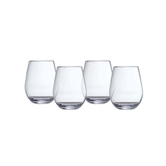 Outdoor Stemless Wine Glasses, Set of 6 - Clear