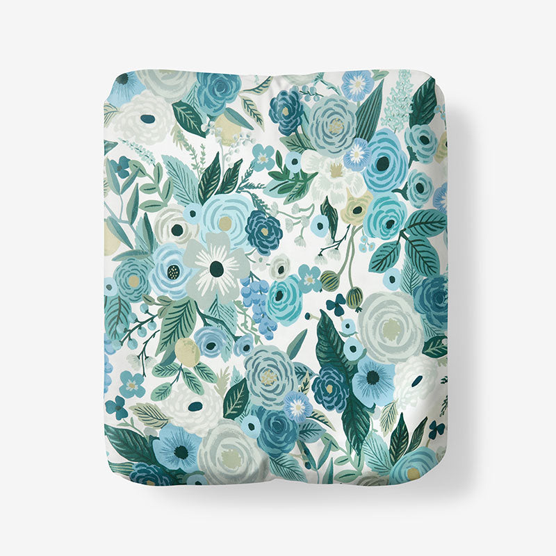 Garden Party Classic Cool Cotton Percale Fitted Bed Sheet - Teal, King