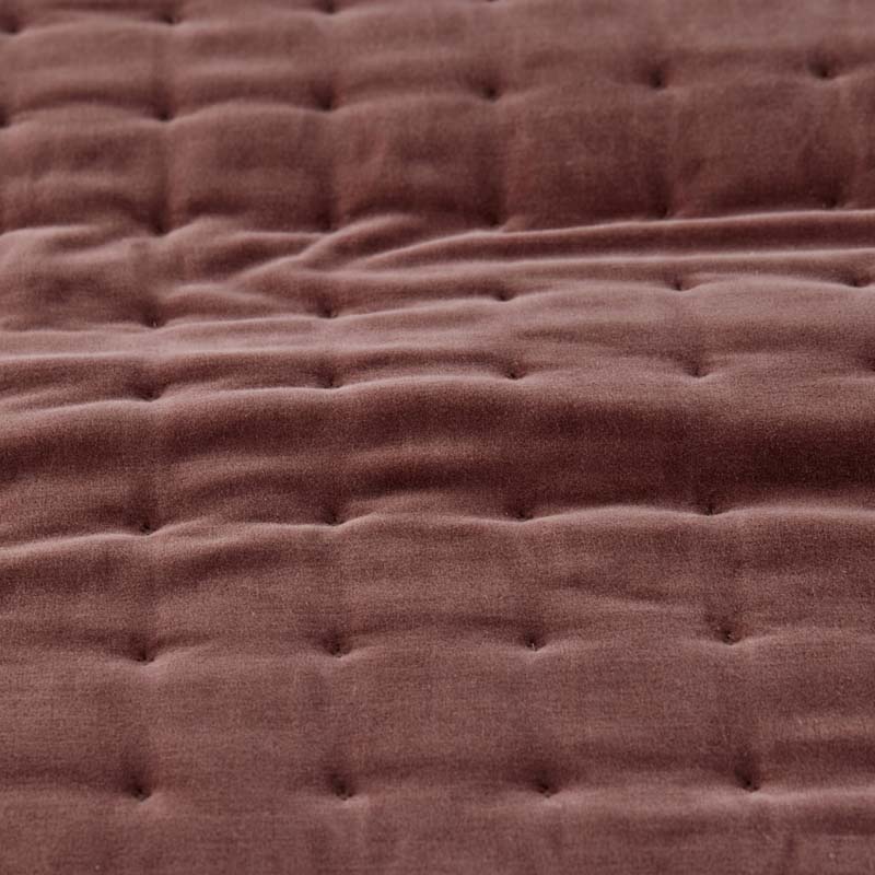 Tufted Stitch Velvet Quilt - Bordeaux, Full/Queen