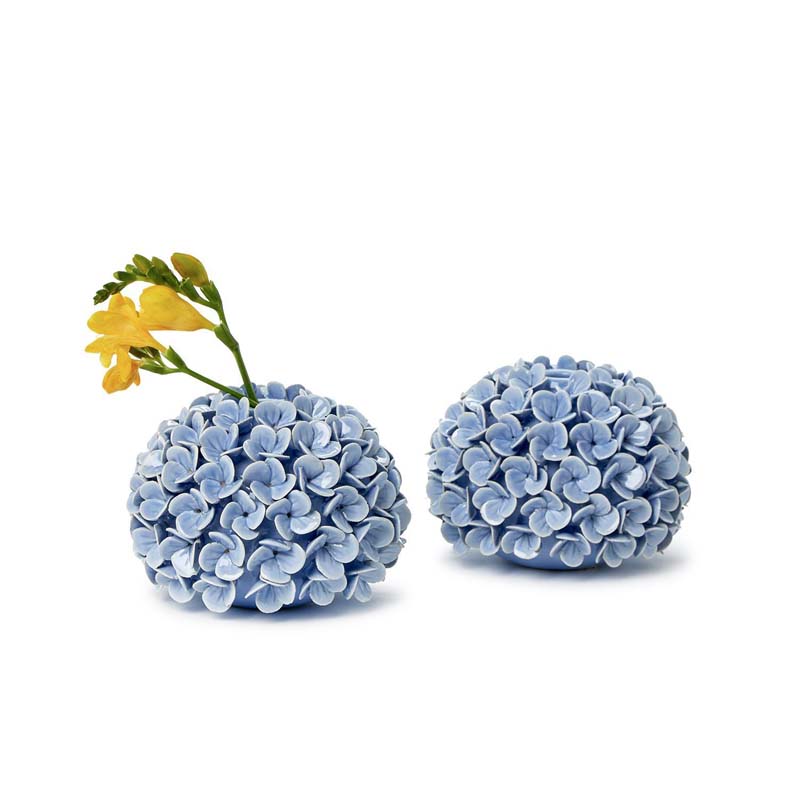 Hydrangea Bud Vases, Set of 2 - Blue