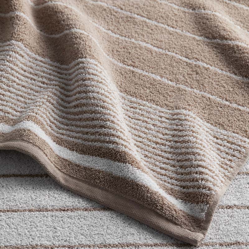 Plush Spa Stripe 6-Piece Bath Set - Light Mocha