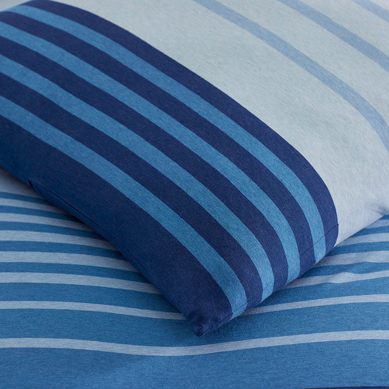 T-Shirt Soft Jersey Knit Stripe Yarn-Dyed Sham - Blue Multi, Standard