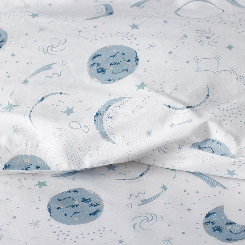 Night Sky Classic Cool Organic Cotton Percale Sheet Set - Blue, Full
