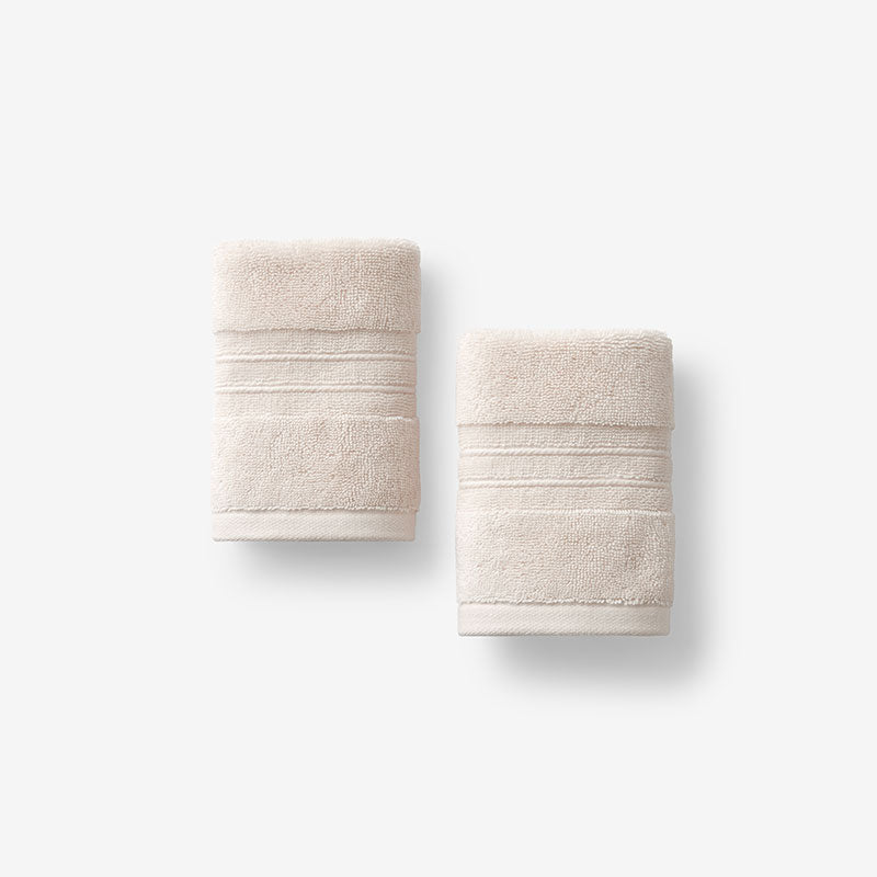Mirage Aegean Cotton Washcloths, Set of 2 - Ecru