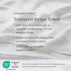 Textured Stripe Bath Sheet - White