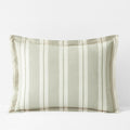Tailored Stripes and Plaids Classic Cool Cotton Percale Sham - Wide Stripe Moss Green, King