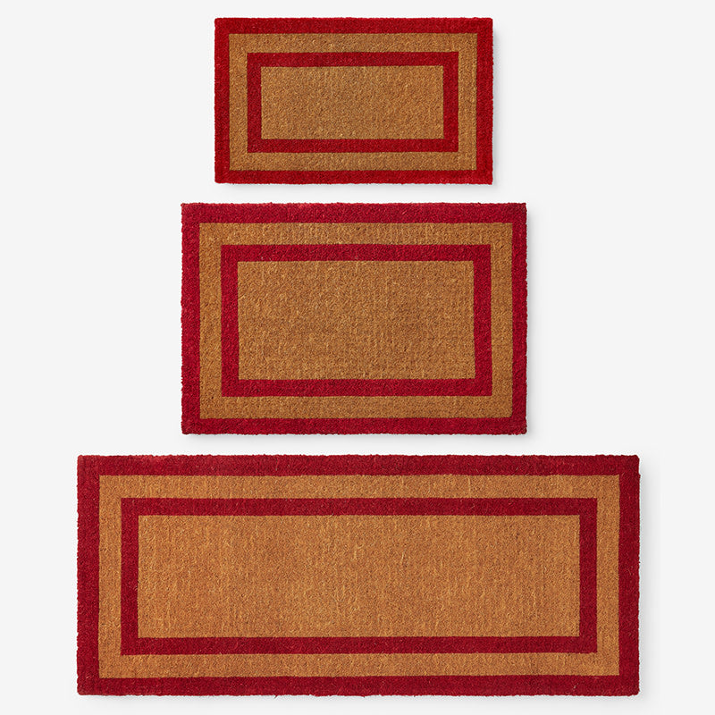 Border Coir Doormat - Red, 18 in. x 30 in.