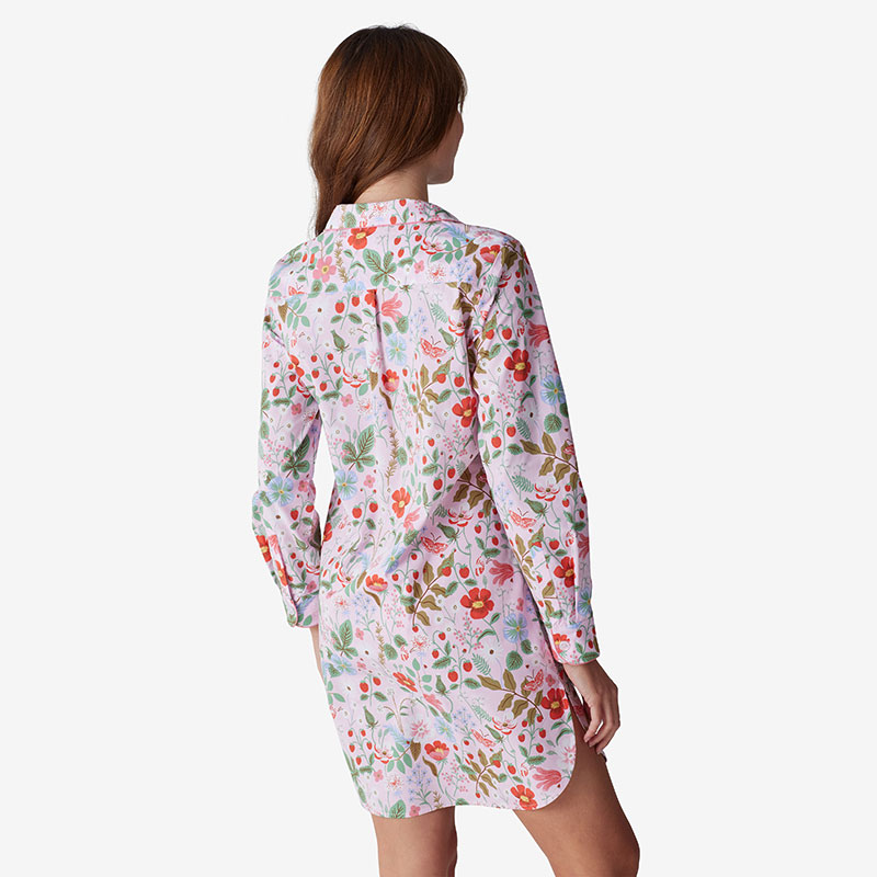 Poplin Women's Nightshirt - Strawberry Fields, L